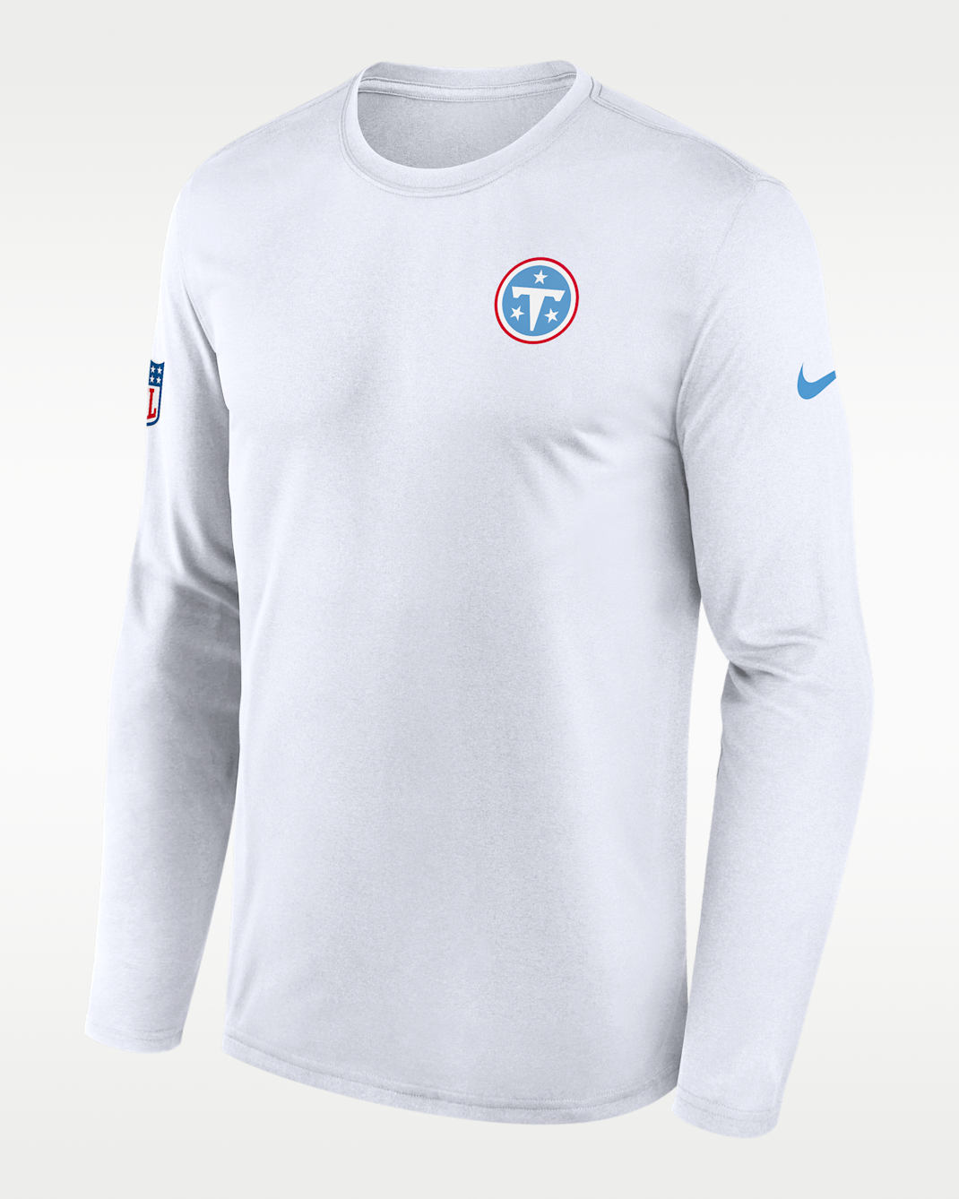 Playera de manga larga Nike Dri-FIT de la NFL para hombre Tennessee Titans Legend Small Logo - Blanco