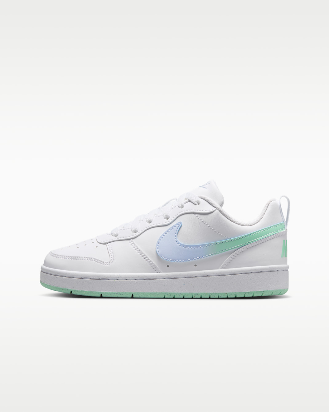 Nike Court Borough Low Big Kids' Shoes - White/Football Grey/Arctic Green