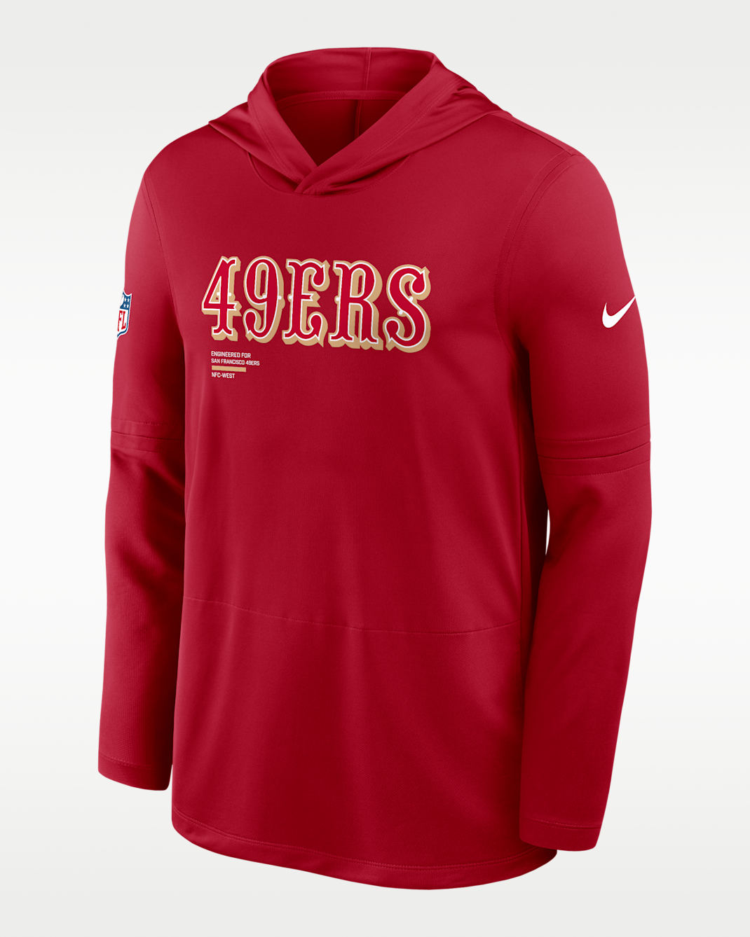 Playera de manga larga Nike Dri-FIT de la NFL con gorro para hombre San Francisco 49ers Pure Fury Sideline - Rojo