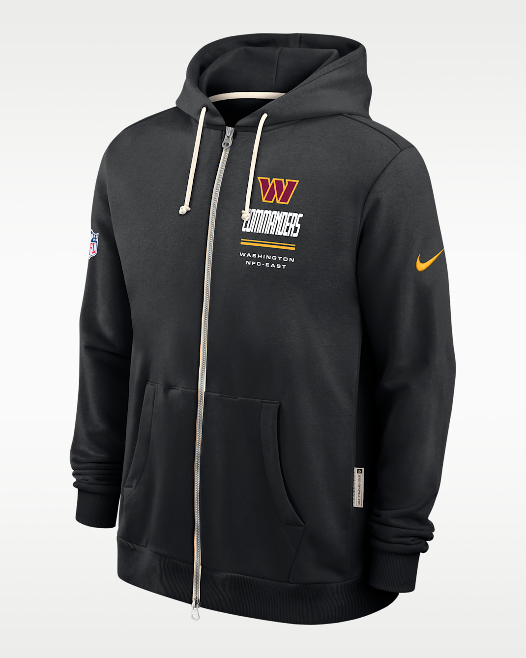 Washington Commanders Sideline Standard Issue Men's Nike Dri-FIT NFL Full-Zip Hoodie - Black