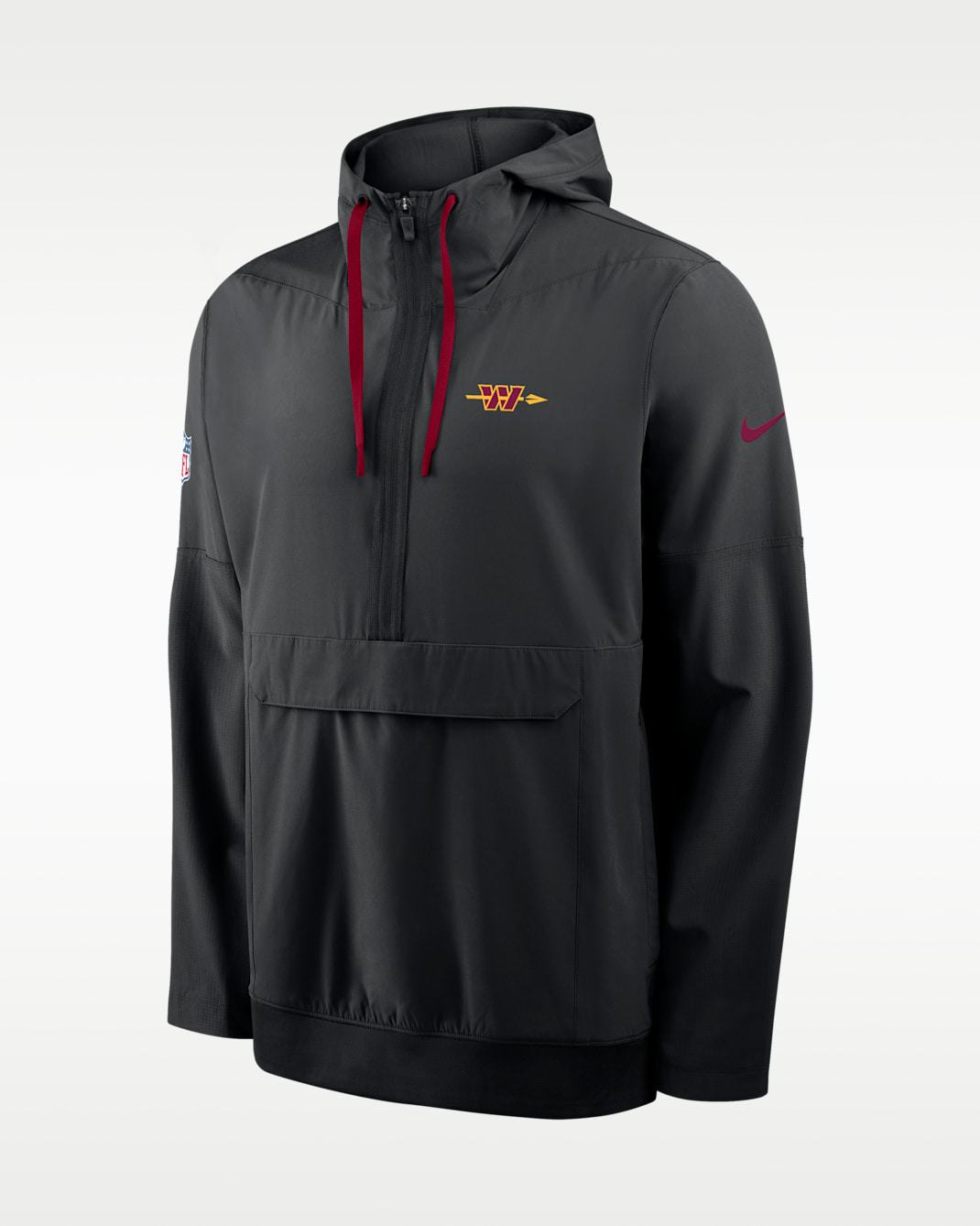 Chamarra con gorro de medio cierre Nike de la NFL para hombre Washington Commanders Alt Anorak - Negro