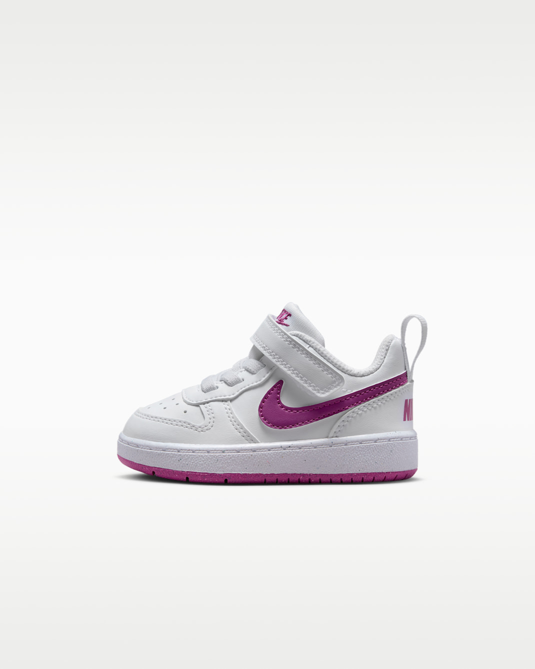 Tenis para bebé e infantil Nike Court Borough Low Recraft - Blanco/Fucsia cálido