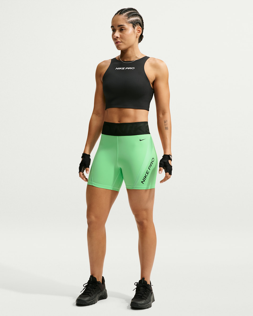 Nike Pro Sculpt Women's Dri-FIT High-Waisted 12.5cm (approx.) Shorts - Illusion Green/Cucumber Calm/Black/Black