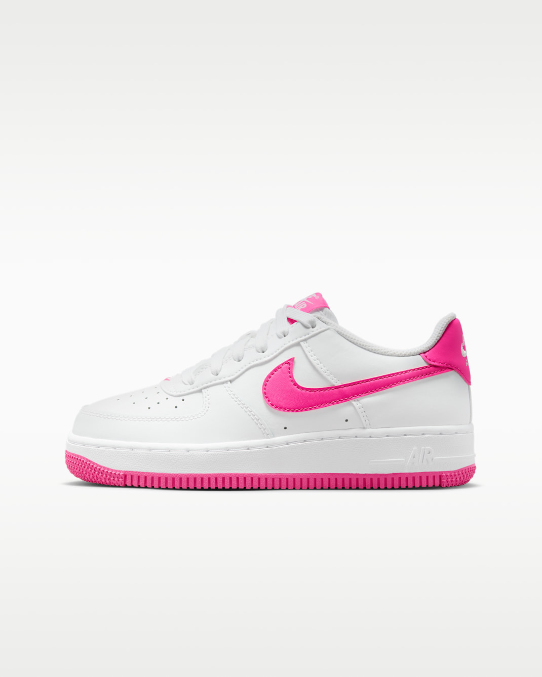 Nike Air Force 1 Big Kids' Shoes - White/Laser Fuchsia