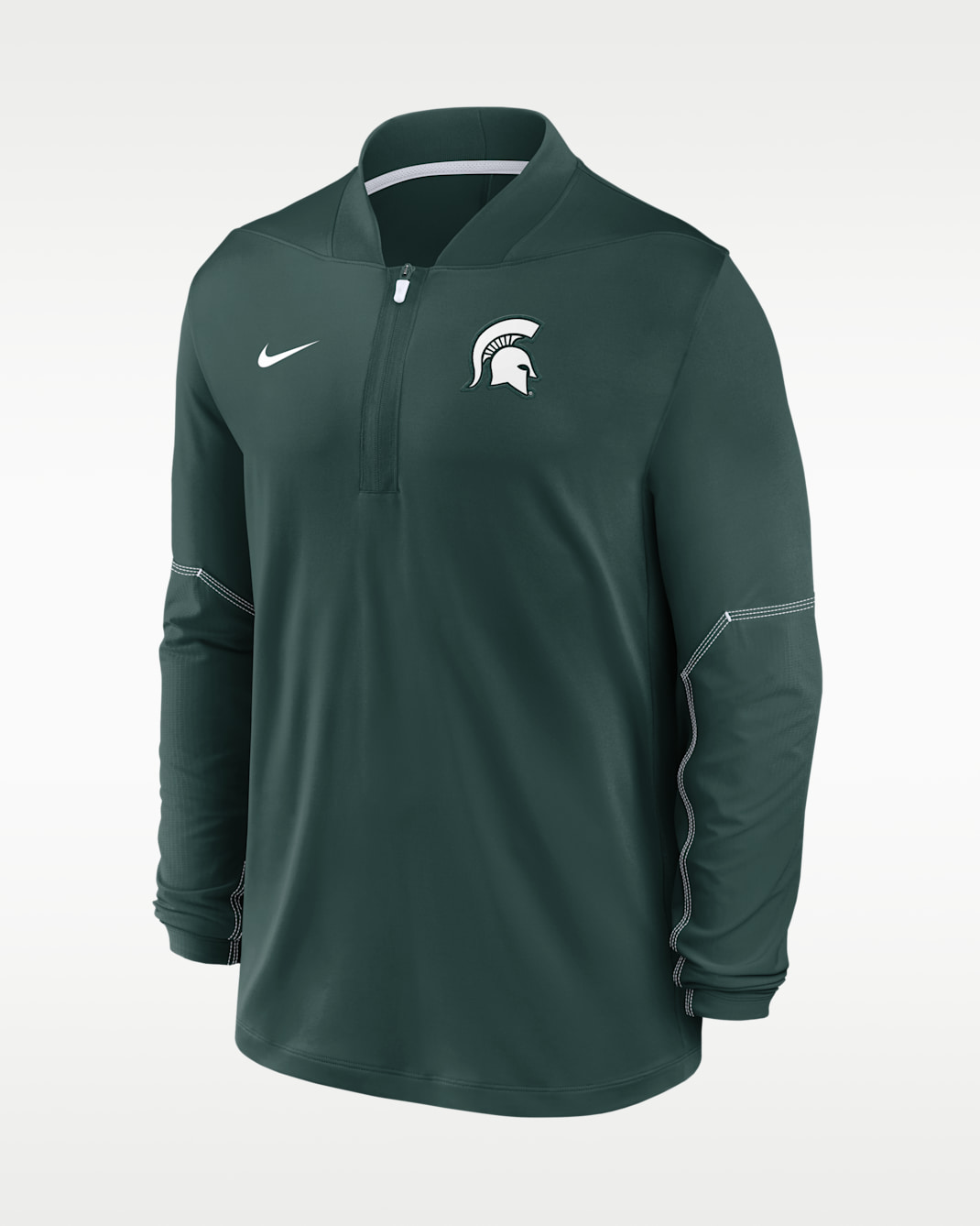 Sudadera universitaria Nike Dri-FIT de medio cierre para hombre Michigan State Sideline - Verde pro/Blanco