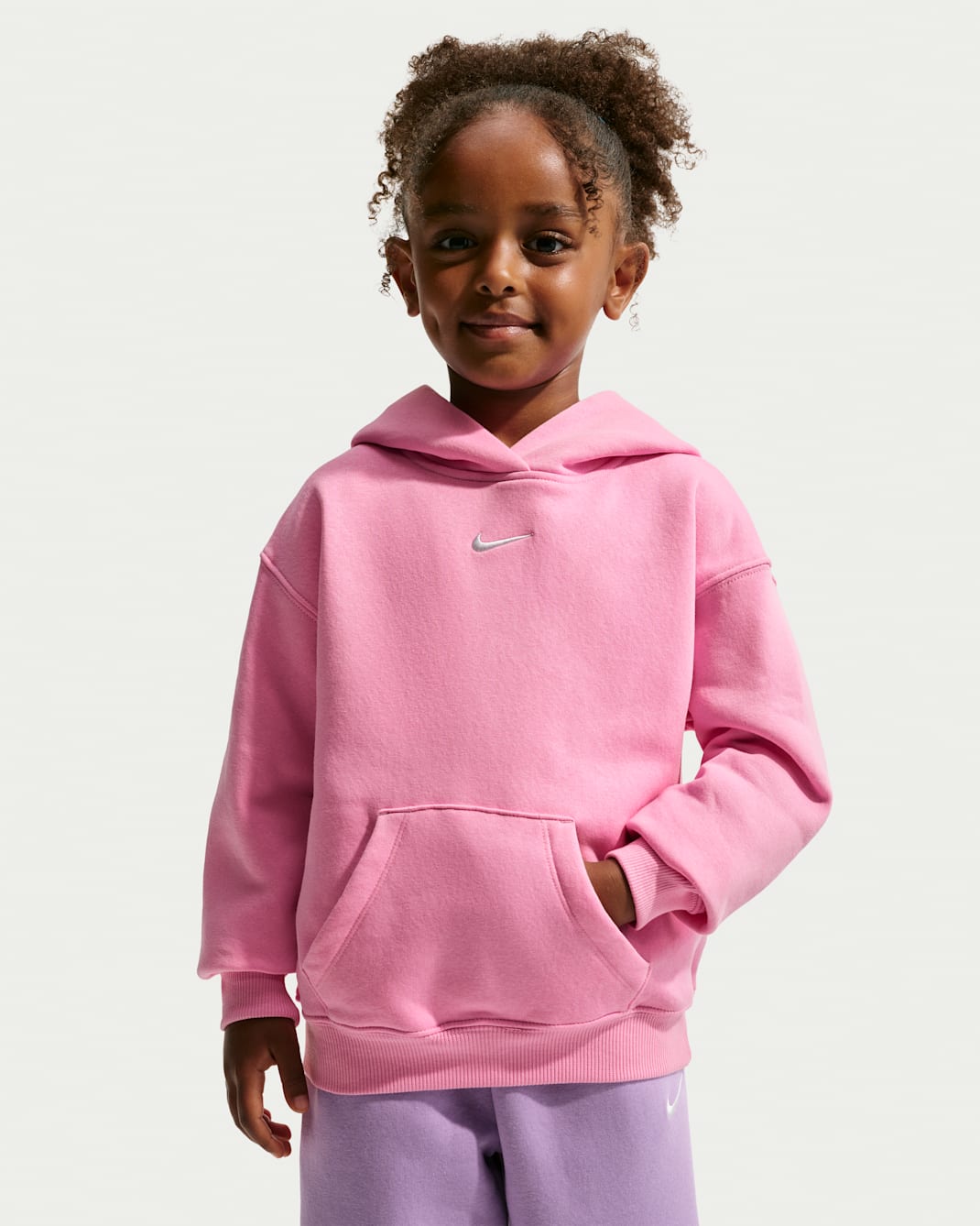 Nike Sportswear Little Kids' Studio Fleece Pullover Hoodie - Pink Rise