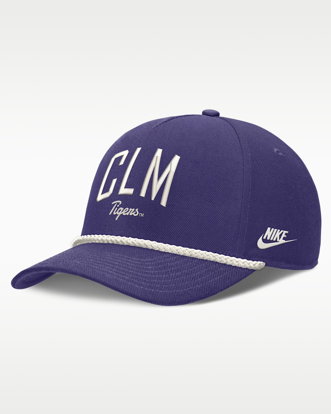 Clemson Legacy Letter Rise Men's Nike Dri-FIT College A-Frame Adjustable Hat - Purple