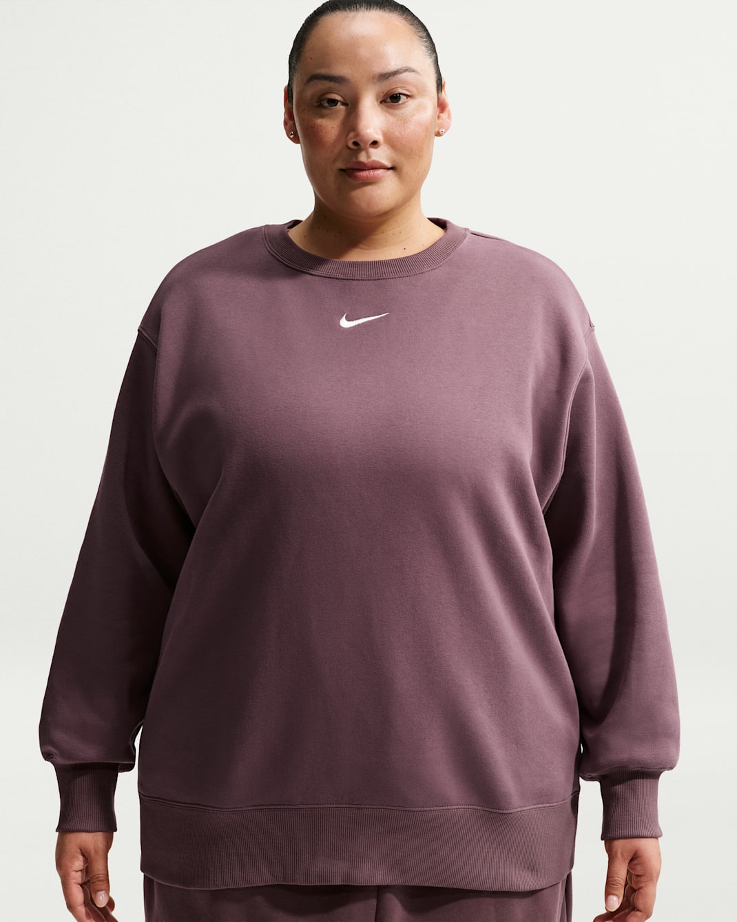 Sudadera oversized de cuello redondo de tejido Fleece para mujer (talla grande) Nike Sportswear Phoenix - Tatuaje/Vela