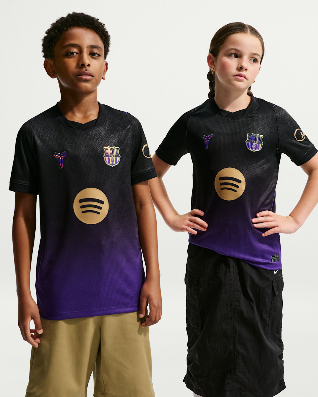 F.C. Barcelona 2026/27 Stadium Away Older Kids' Kobe Dri-FIT Football Replica Shirt - Field Purple/Field Purple/Black/Metallic Gold