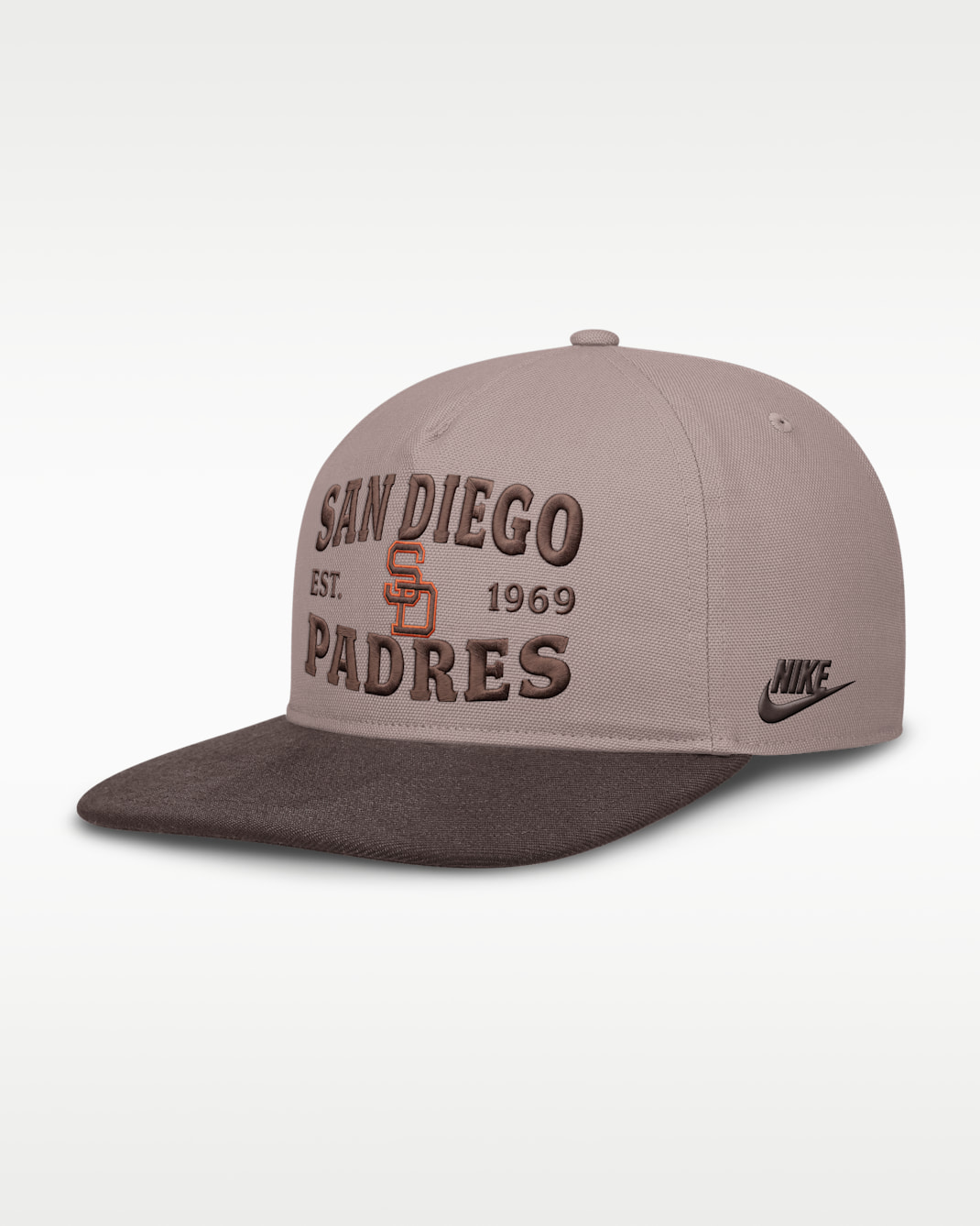 Gorra Nike A-Frame de la MLB ajustable para hombre San Diego Padres Cooperstown Pro - Café claro leyenda/Marrón