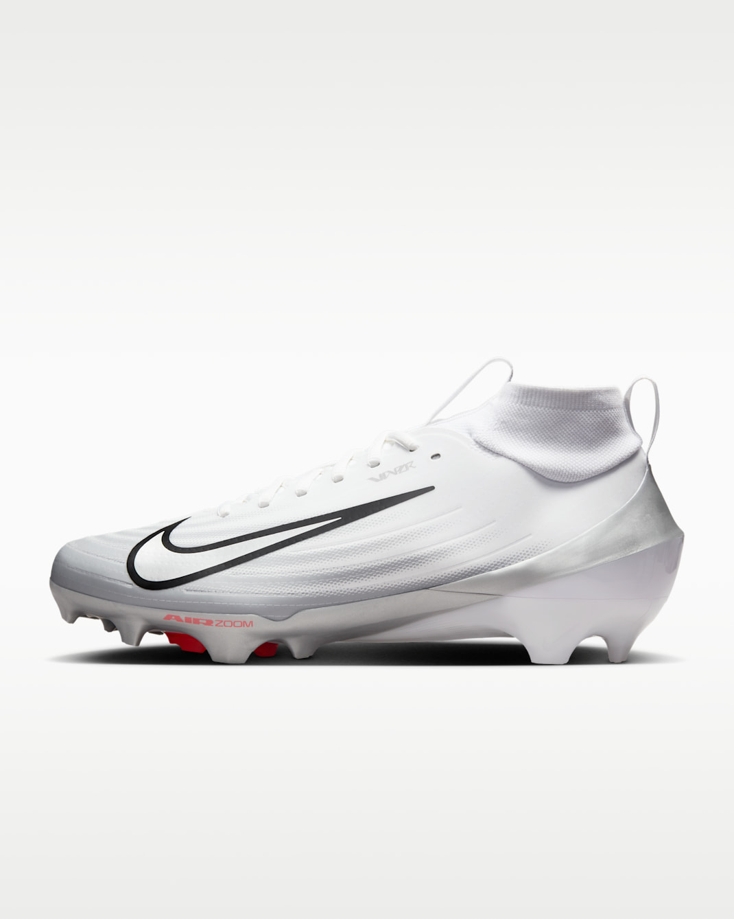 Nike Vapor Pro 1 Football Cleats - White/Black/Summit White/Metallic Silver