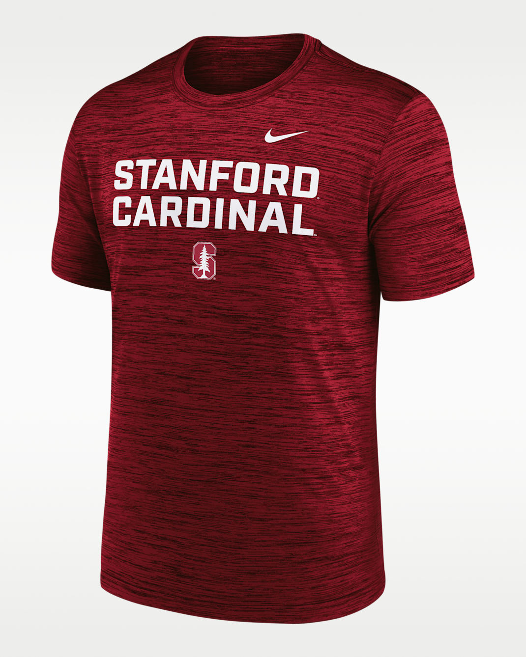 Playera universitaria Nike Dri-FIT para hombre Stanford Campus Center Stack Velocity - Carmesí