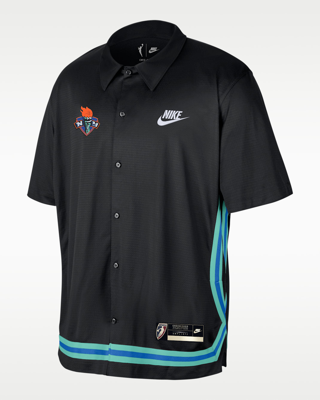 Playera Nike Dri-FIT de la WNBA New York Liberty Court Origins - Negro/Blanco