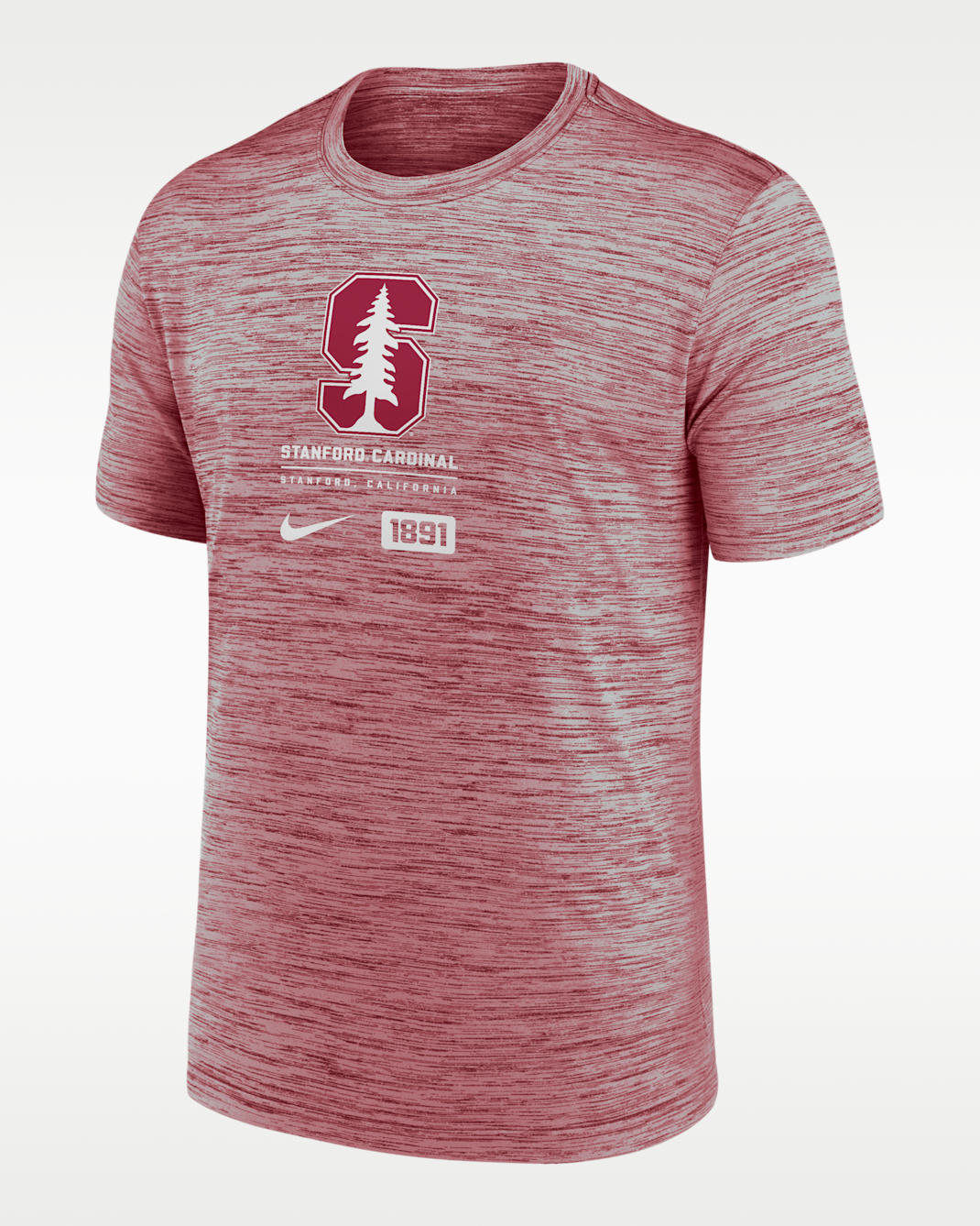 Playera universitaria Nike Dri-FIT para hombre Stanford Cardinal Campus Center Block Velocity - Carmesí