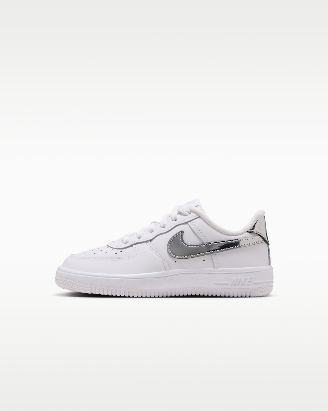 Nike Force 1 Low Little Kids' Shoes - White/Metallic Silver