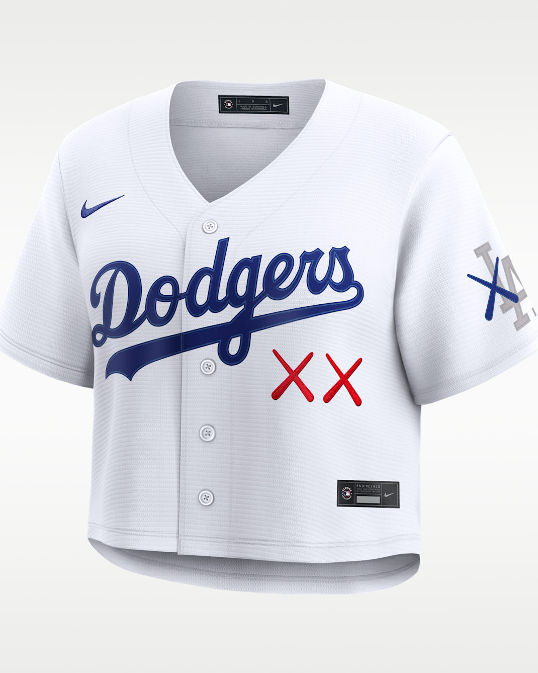 Los Angeles Dodgers Women's Nike x KAWS MLB Cropped Replica Jersey - White