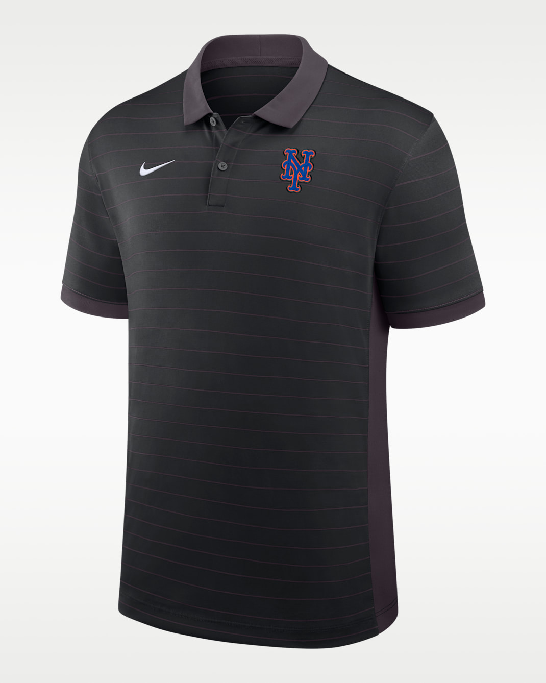 New York Mets Authentic Collection Striped Victory Men's Nike Dri-FIT MLB Polo - Black