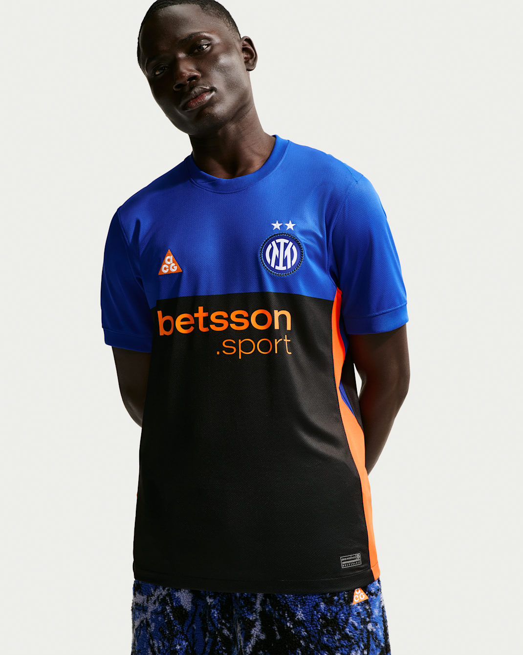 Fotbollströja Inter Milan 2026 Stadium SE Nike ACG Dri-FIT Replica för män - Hyper Blue/Svart/Safety Orange