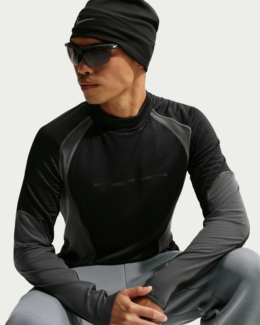 Nike Tech Longsleeve mit enger Passform (Herren) - Schwarz/Anthracite/Schwarz