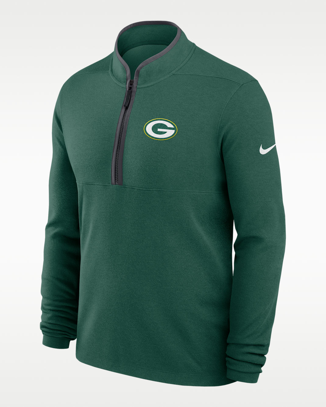 Green Bay Packers Logo Victory Men's Nike Dri-FIT NFL 1/2-Zip Long-Sleeve Top - Green