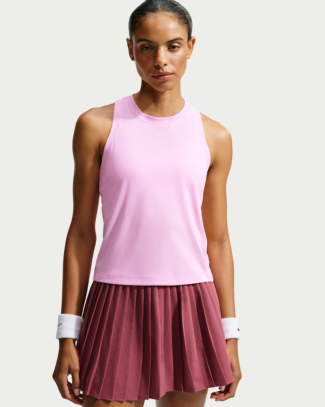 Camiseta de tirantes de tenis Aero-FIT para mujer NikeCourt Advantage - Rosa amanecer/Blanco