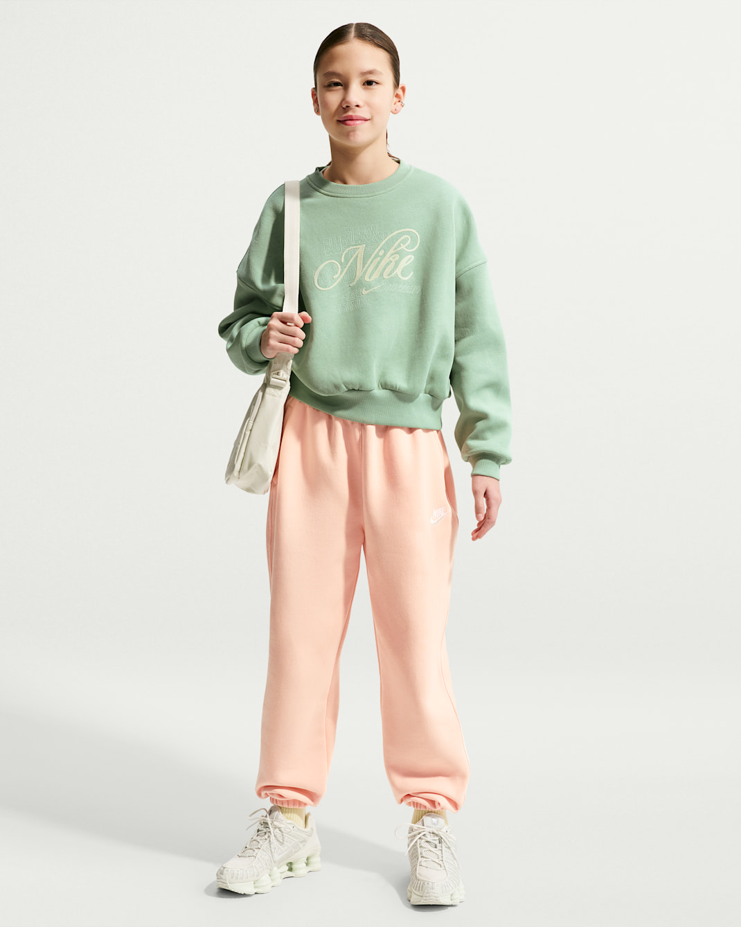 Nike Sportswear Club Fleece Big Kids' Loose Pants - Arctic Orange/Arctic Orange/White