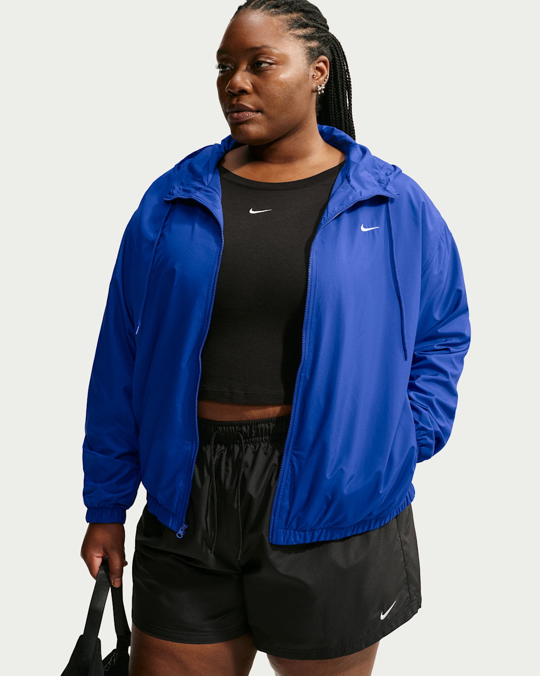 Chamarra con gorro holgada para mujer talla grande UV Nike Sportswear - Azul eléctrico/Vela