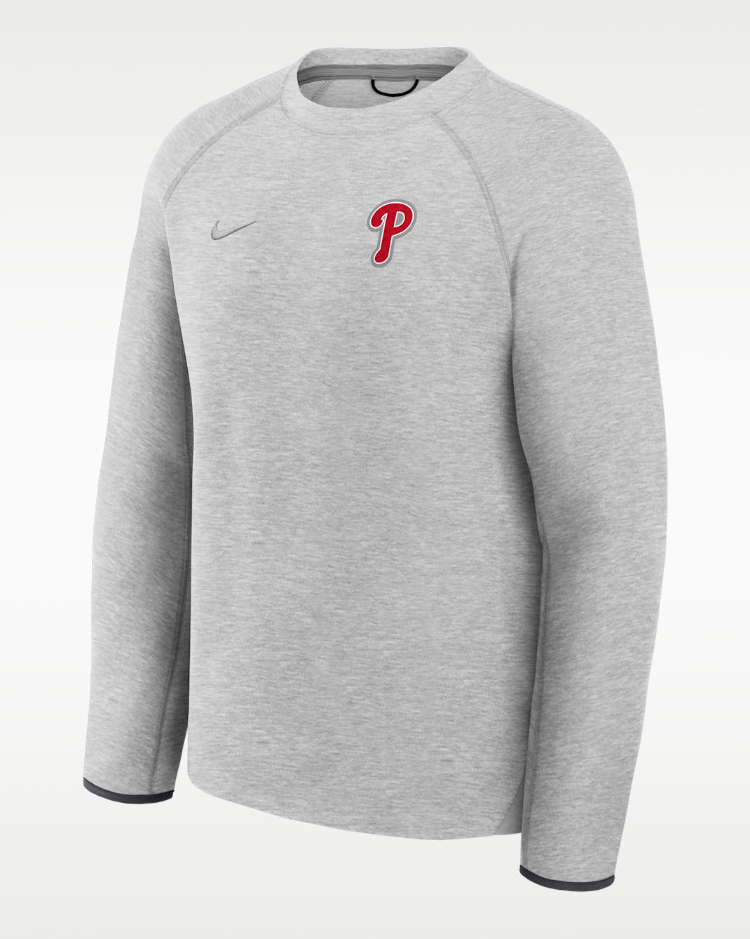 Philadelphia Phillies Tech Fleece Men's Nike MLB Pullover Crew - Dark Grey Heather