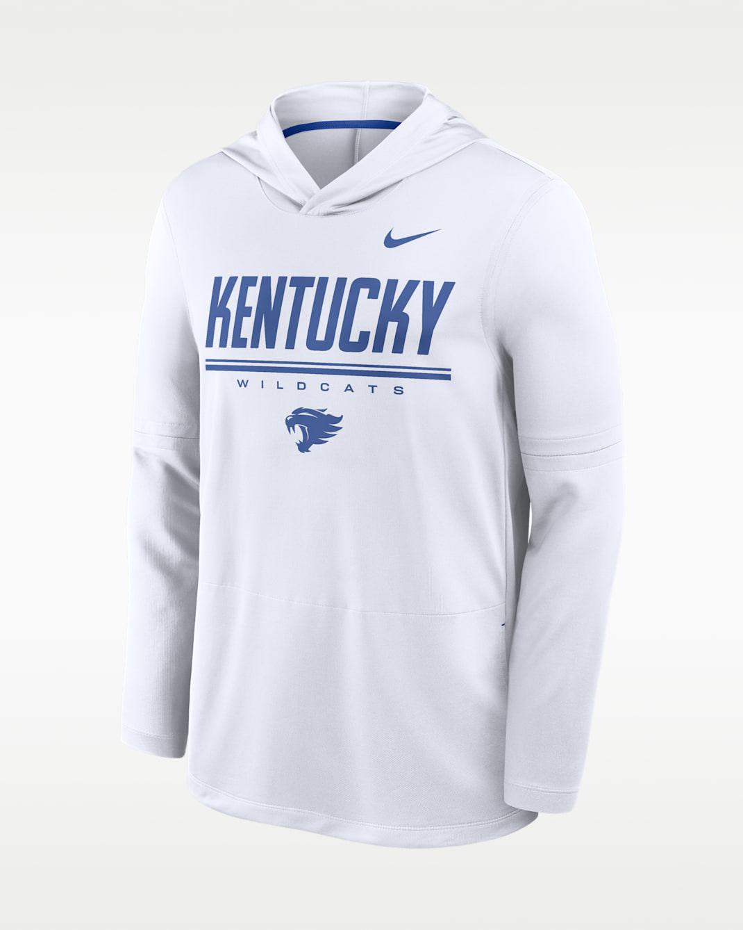 Kentucky Sideline Men's Nike Dri-FIT College Long-Sleeve Hooded Top - White/Game Royal