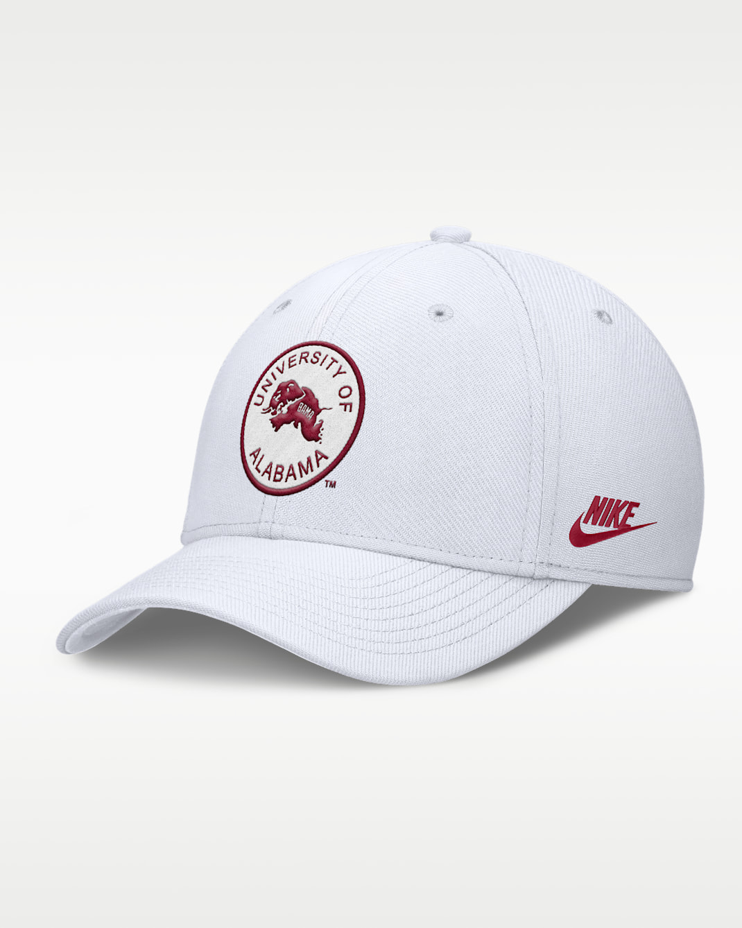 Gorra universitaria Nike Dri-FIT para hombre Alabama Primetime Rise Academic - Blanco