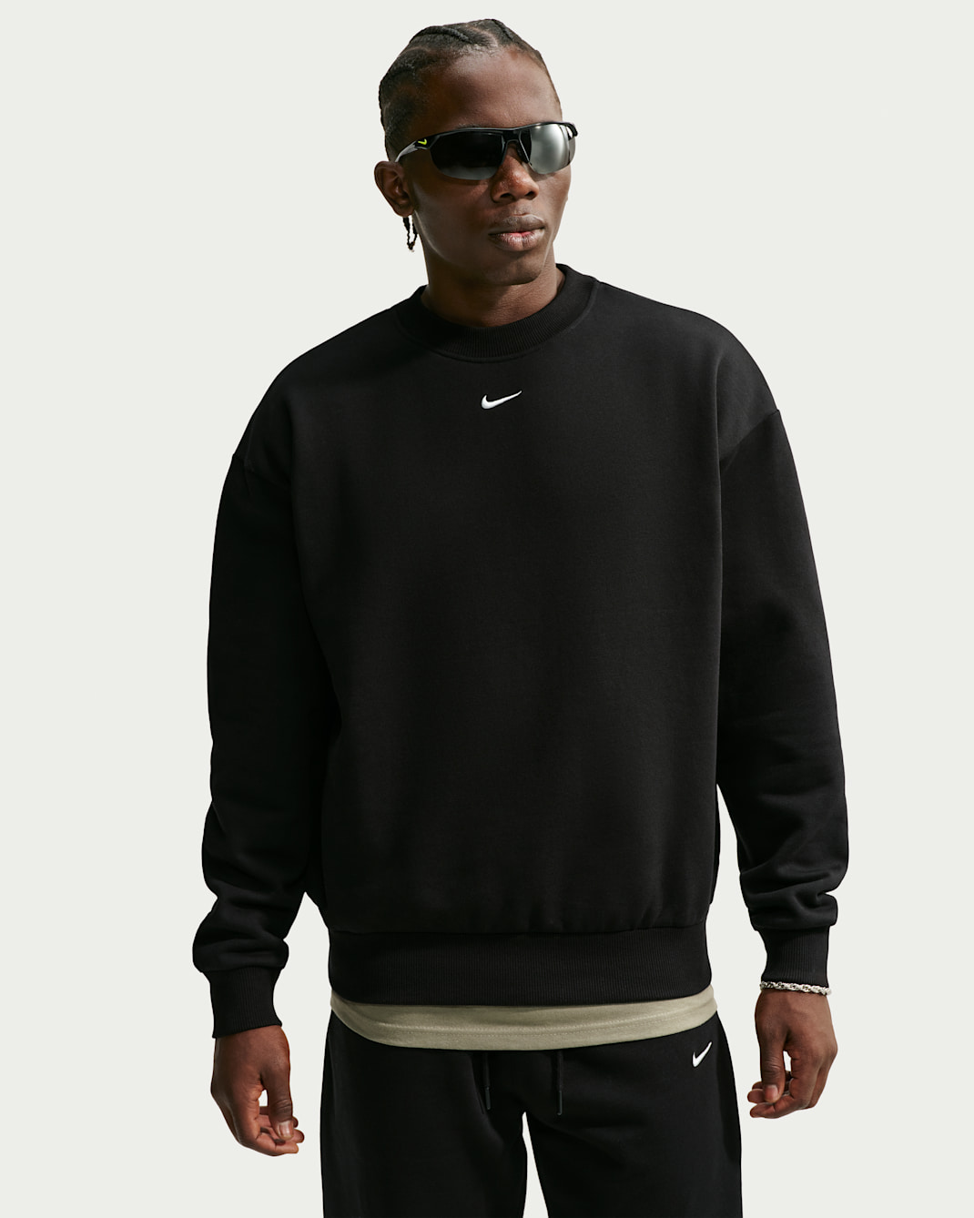 Nike Solo Fleece Sweatshirt (Herren) - Total Black/Sail