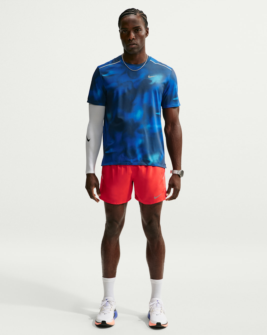 Nike Miler Men's Dri-FIT 12.5cm (Approx.) Brief-Lined Running Shorts - Light Crimson/Bright Crimson