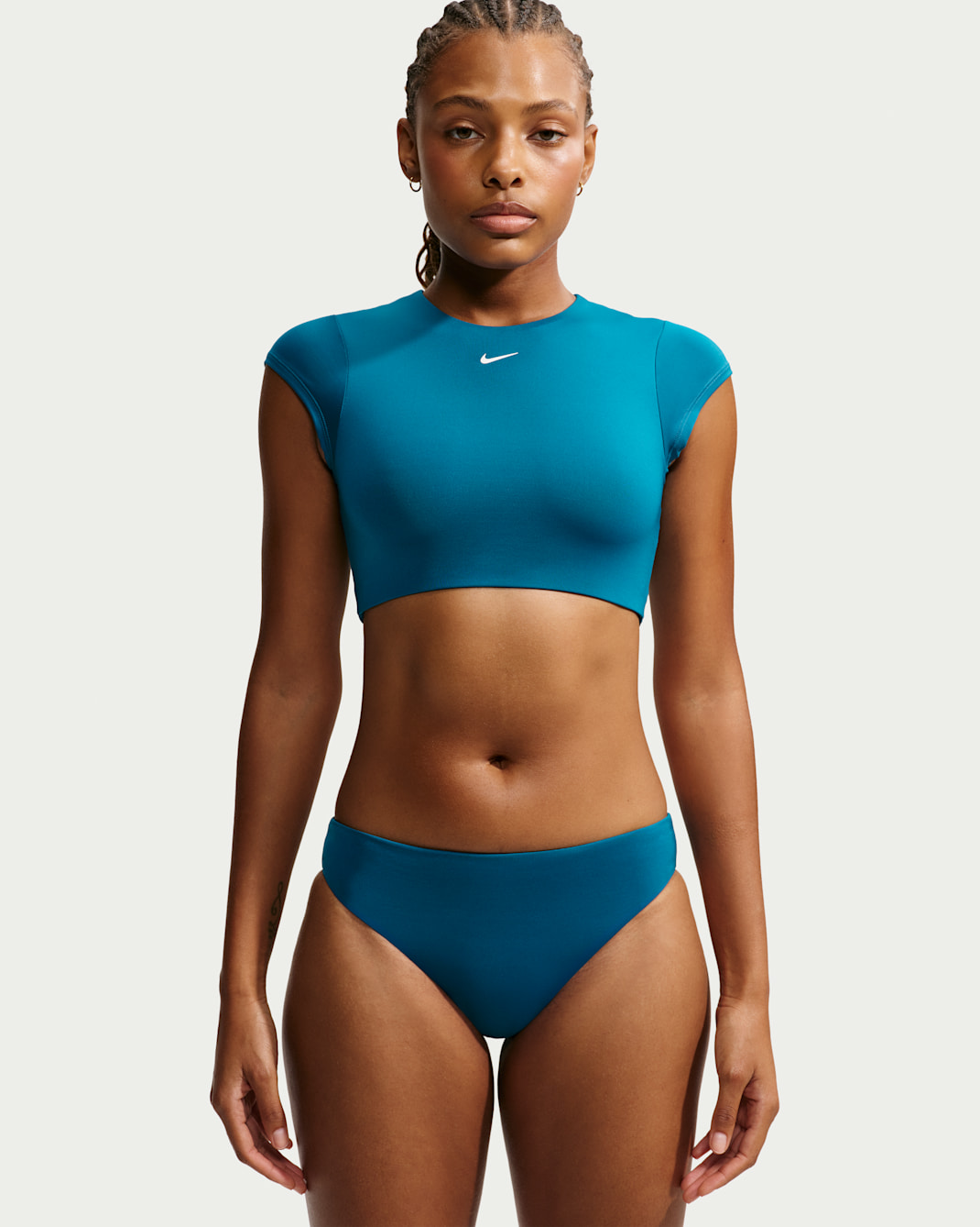 Nike Swim Women's Cropped Swim Top - Green Abyss