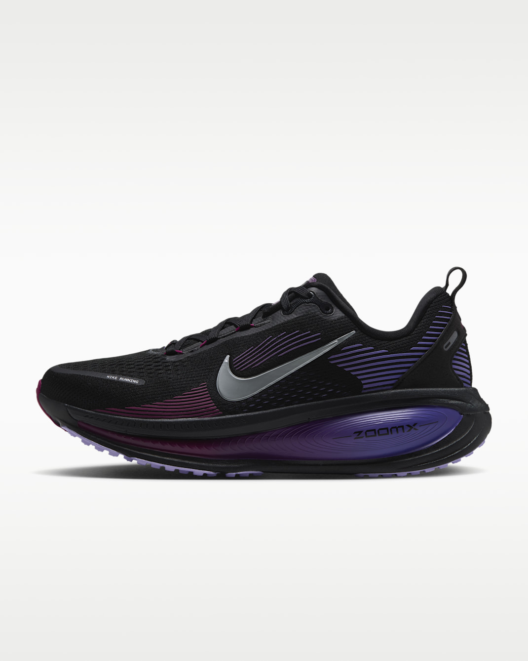 Nike Vomero 18 Women's Road Running Shoes - Black/Persian Violet/True Berry/Metallic Silver