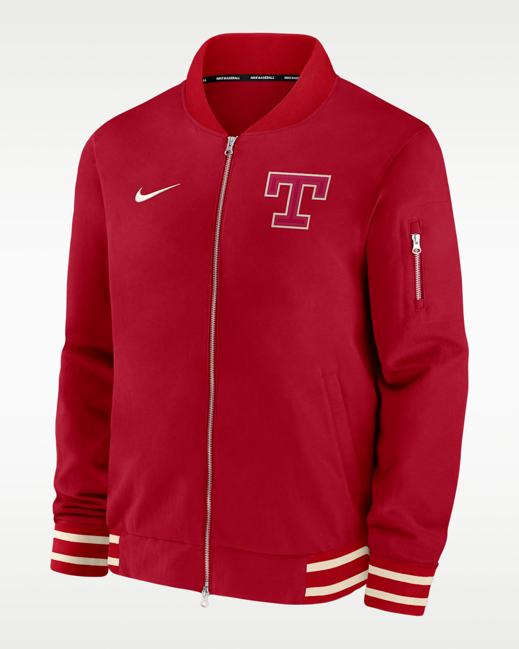 Texas Rangers Authentic Collection City Connect Men's Nike MLB Full-Zip Bomber Jacket - Red