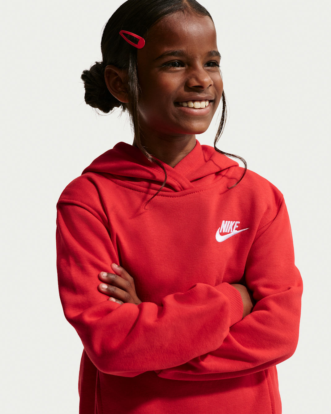 Sudadera con gorro sin cierre para niños talla pequeña Nike Sportswear Club Fleece - Rojo universitario