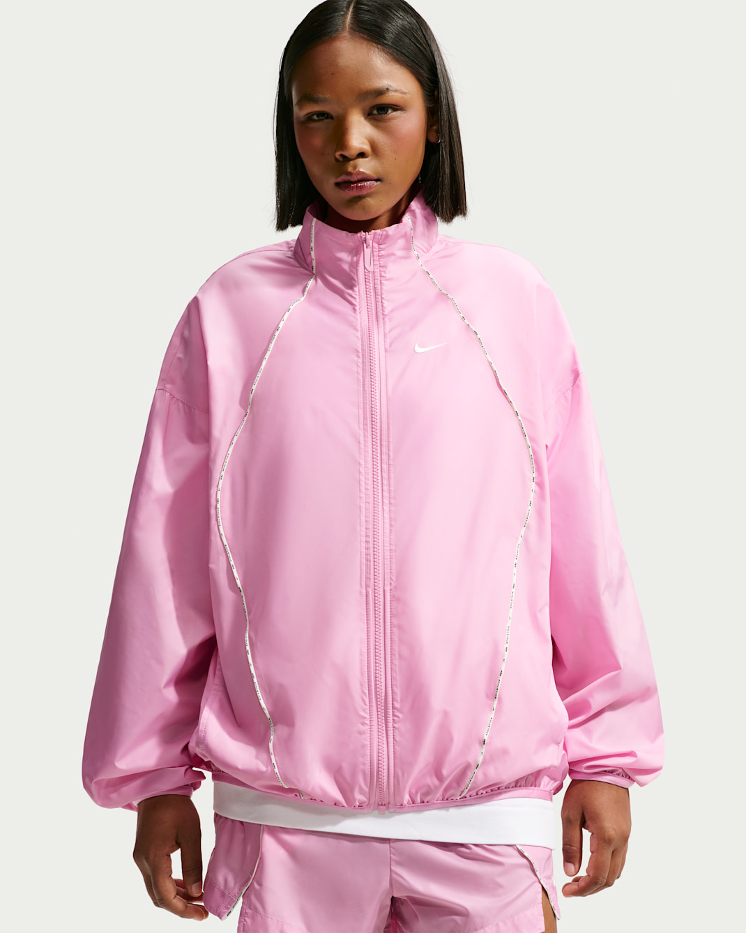 Nike Sportswear Women's Oversized Repel Windbreaker - Pink Rise/Sail/Sail