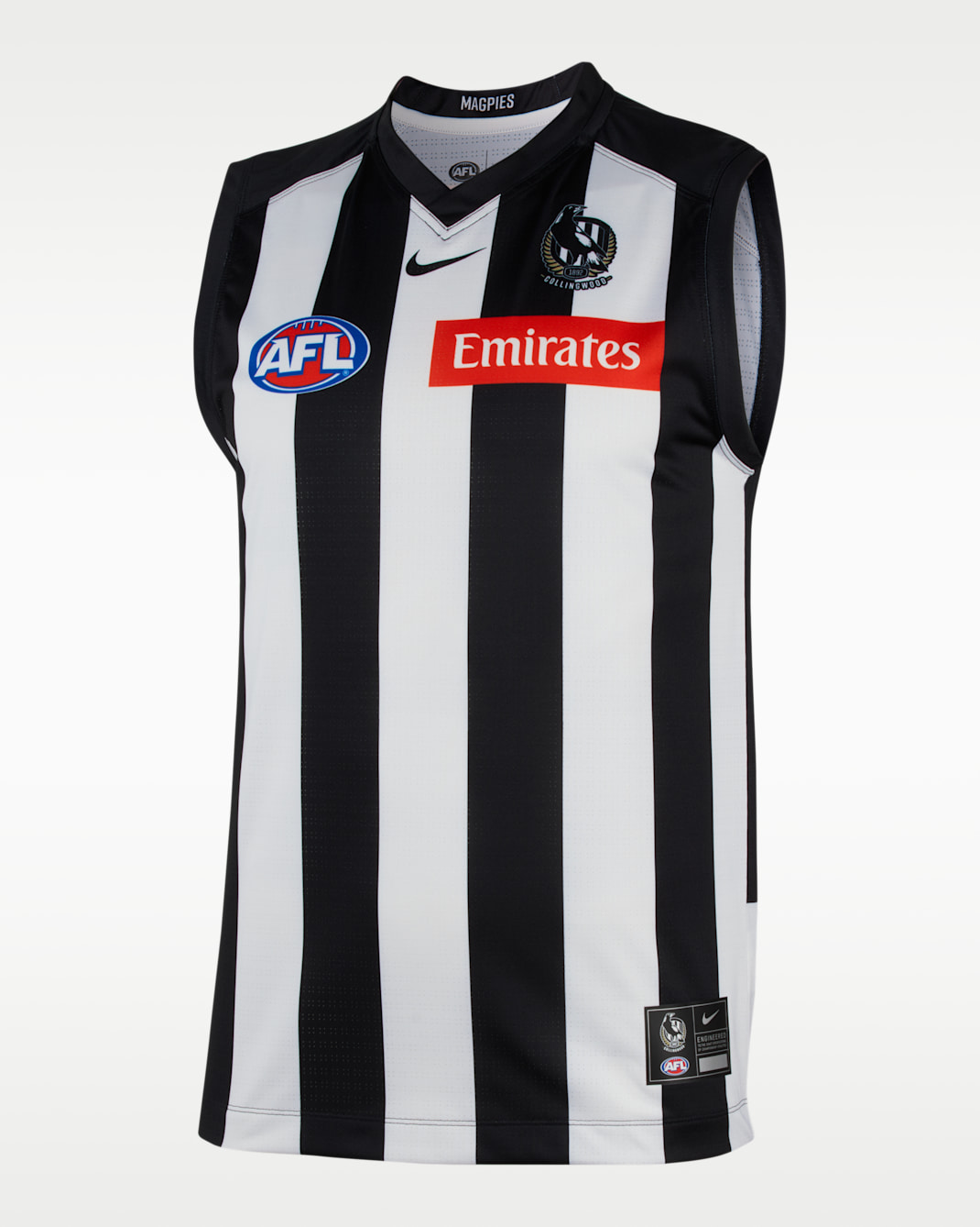 Collingwood F.C. AFL 2026 Stadium Home Nike AFL Replica Jersey - Black/White