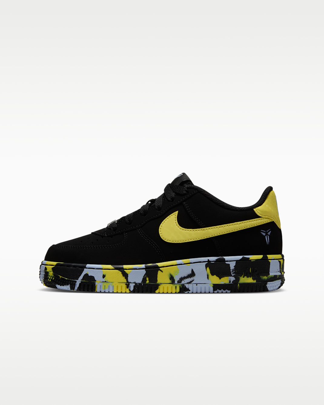 รองเท้าเด็กโต Kobe Air Force 1 Low - ดำ/Celestine Blue/Dynamic Yellow