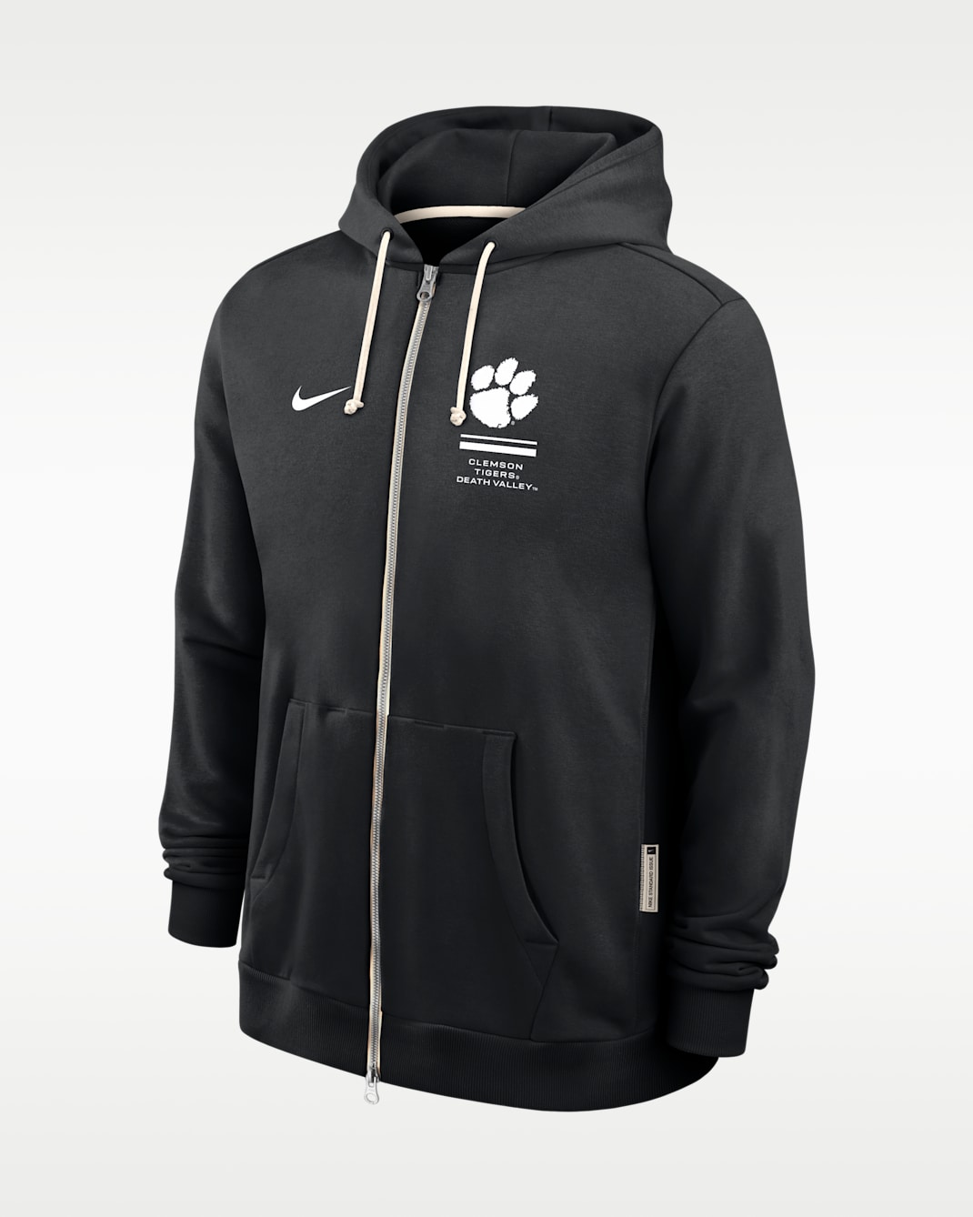 Sudadera con gorro universitaria Nike Dri-FIT de cierre completo para hombre Clemson Sideline Standard Issue - Negro