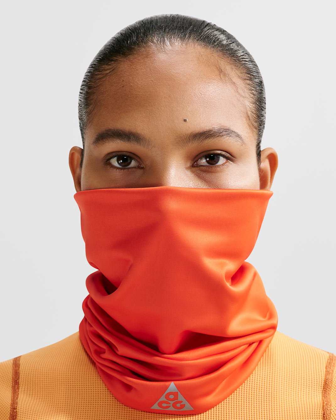 나이키 ACG 리버서블 UV 트레일 러닝 넥 랩 - 세이프티 오렌지/서밋 화이트/실버