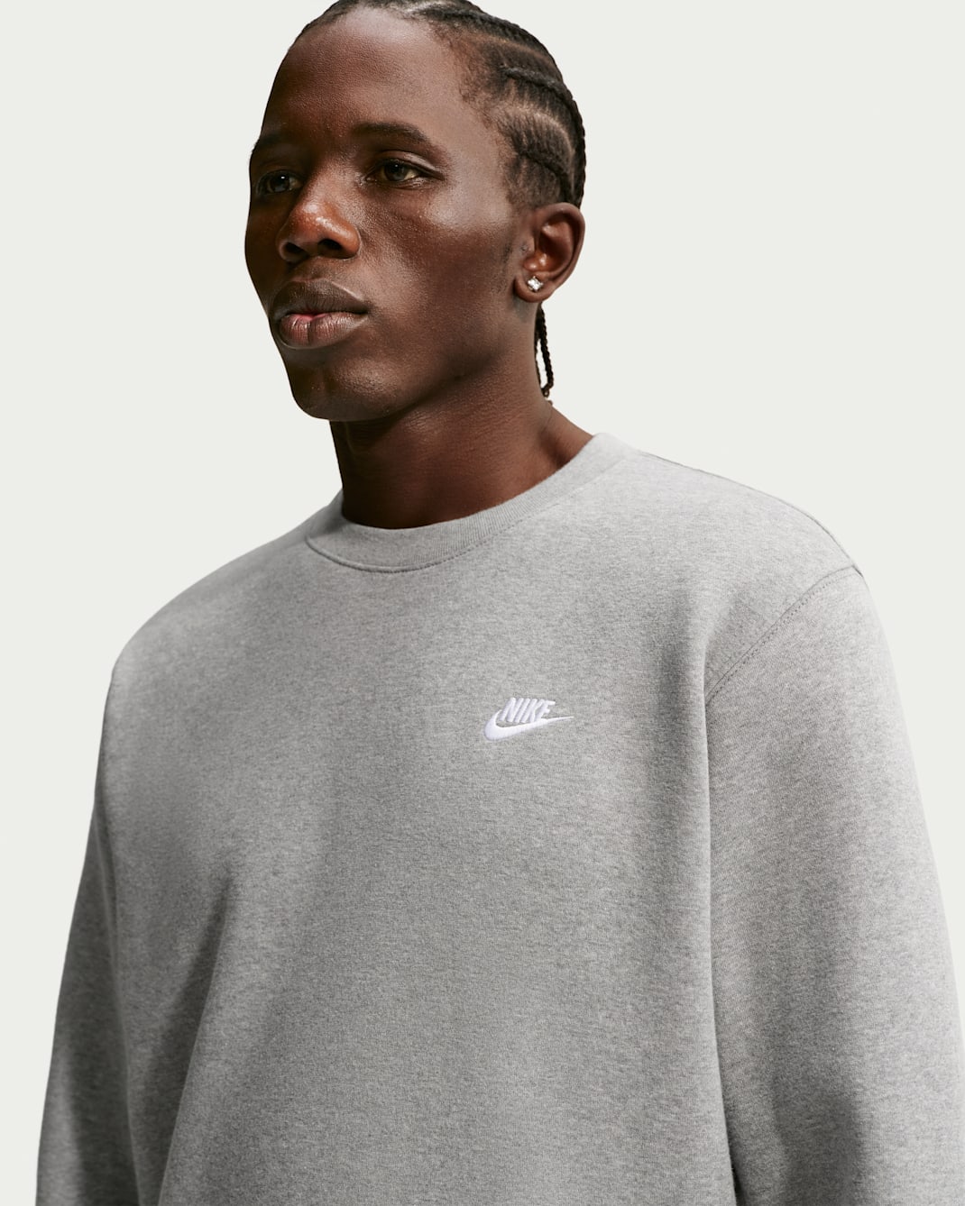Nike Club Sudadera de tejido Fleece - Hombre - Gris oscuro jaspeado/Blanco