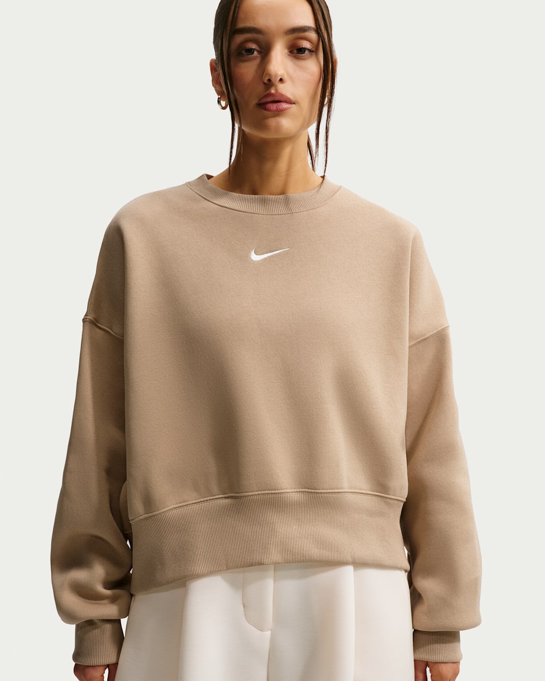 Nike Sportswear Phoenix Fleece extra oversized sweatshirt met ronde hals voor dames - Linen/Sail