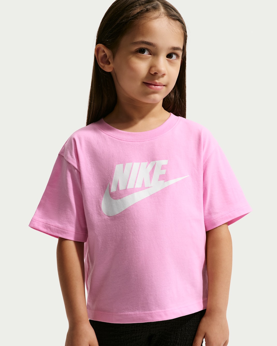 Playera Club Boxy para niños talla pequeña Nike - Rosa amanecer