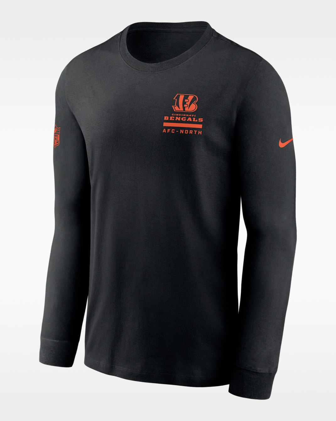 Playera de manga larga Nike Dri-FIT de la NFL para hombre Cincinnati Bengals Sideline Team Issue - Negro