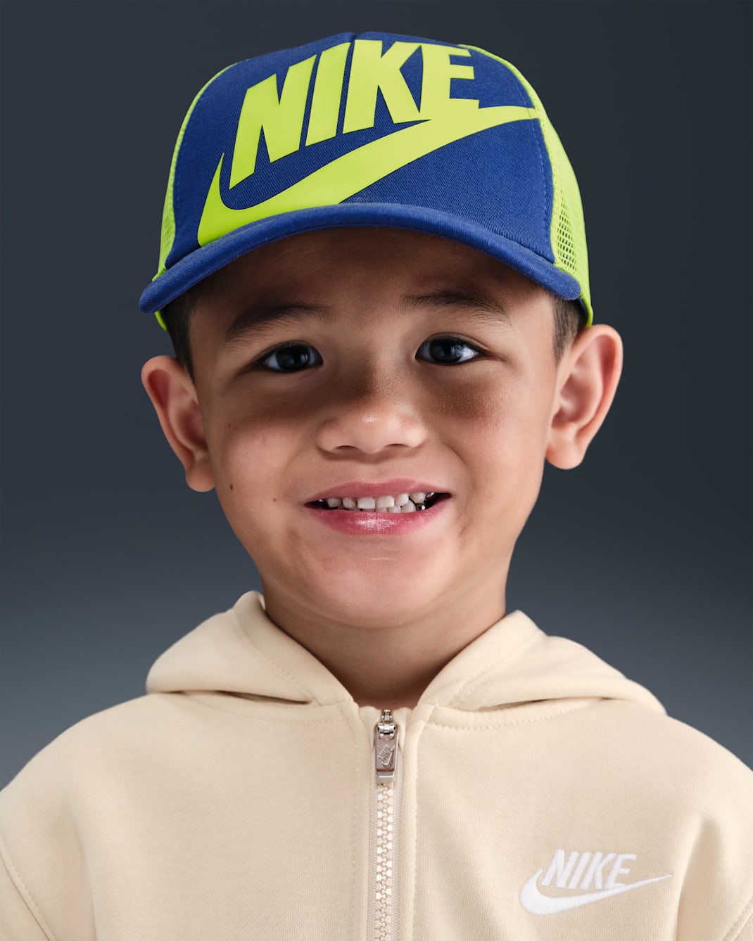 ナイキ ライズ キッズ ストラクチャード トラッカーキャップ - ディープロイヤルブルー/ボルト/ボルト