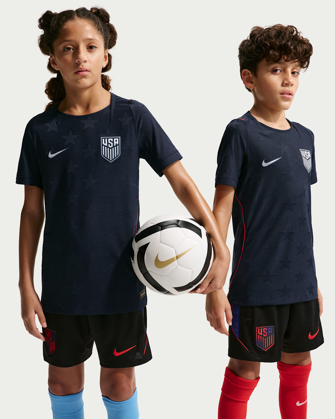 USMNT 2026/27 Match Away Big Kids' Nike Aero-FIT Soccer Authentic Jersey - Dark Obsidian/University Red/Pure Platinum