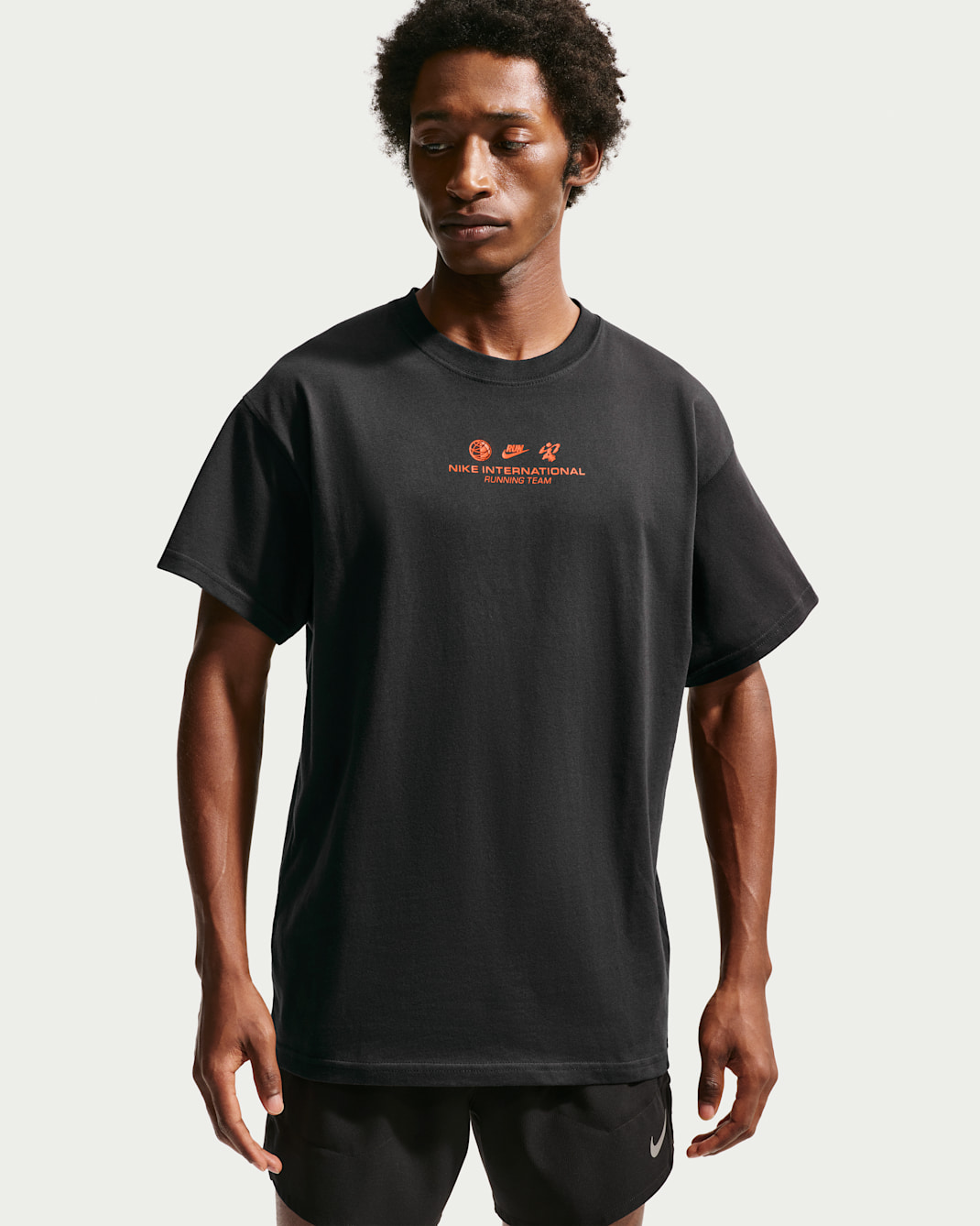 Ανδρικό T-Shirt για τρέξιμο Nike - Μαύρο/Bright Crimson