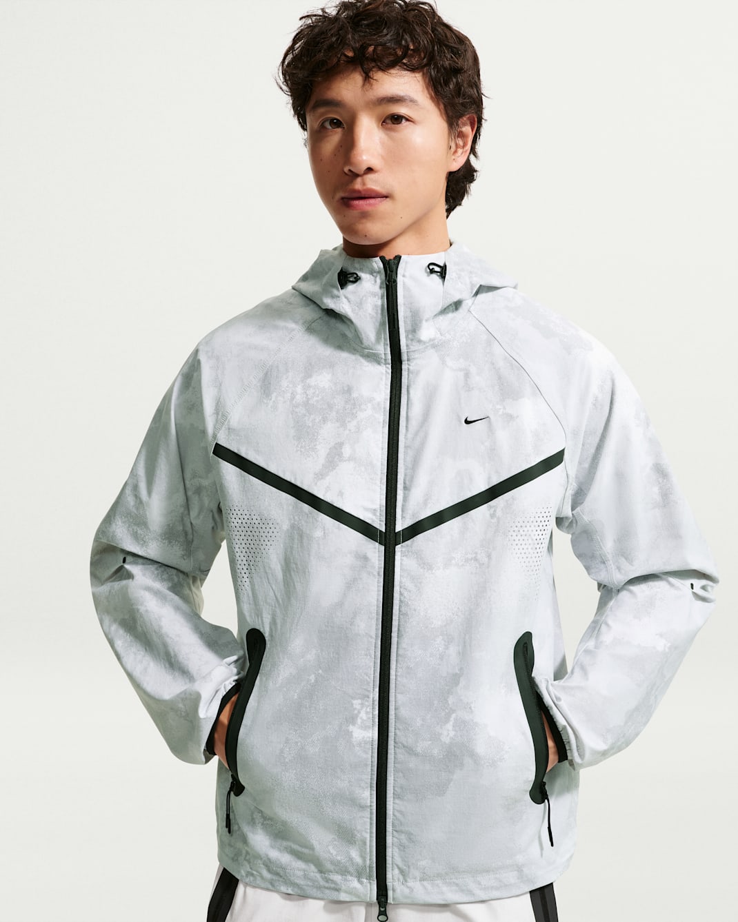 Veste tissée à zip Dri-FIT Nike Tech Windrunner pour homme - Pure Platinum/Noir