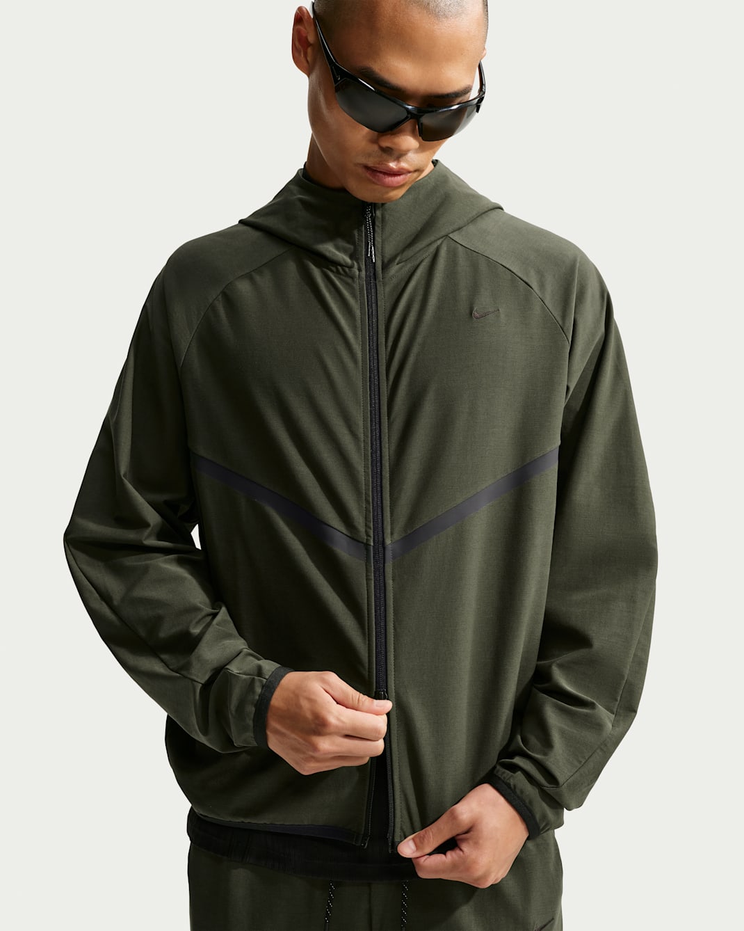 Nike Tech Men's Shori Knit Full-Zip Windrunner Jacket - Sequoia/Black